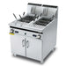 Italiana Food Tech G78 gas double pasta cooker with backsplash, digital control displays and portion baskets