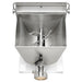 Italiana Food Tech IPE28 countertop pasta extruder, close-up of the open stainless steel mixing tub and paddle