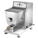 Italiana Food Tech IPE28 countertop pasta extruder in stainless steel with digital control panel, angled view