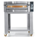 Italiana Food Tech ML635 electric 28 x 42 inch Michelangelo single deck pizza oven on a stainless steel caster stand