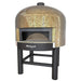 Italiana Food Tech NAPOLI-STAT static pizza oven with round gold mosaic tile dome and black steel stand