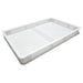 Italiana Food Tech P-6407/PA European pasta container, white perforated stackable plastic tray, angled top view