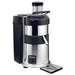 Juicernet ES500 Ceado fruit and vegetable juicer in black and stainless steel with feed tube and drip tray