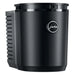 Jura Cool Control 1L milk cooler in black, angled view showing the ribbed side panel and lid