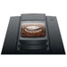 Jura E6 residential automatic coffee machine, top view of the bean container lid filled with coffee beans