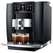 Jura GIGA 10 residential automatic coffee machine in black, angled right view brewing two espressos