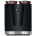 Jura GIGA 10 residential automatic coffee machine in black, rear view showing the two filled bean hoppers on top