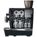 Jura GIGA X8C commercial automatic coffee machine, side cutaway view showing the grinders and brewing components