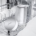 Jura glass milk carafe for automatic coffee machines, 16.9 oz, ribbed glass and lid parts in a dishwasher rack