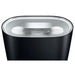 Jura Hot Cup Warmer S in black, elevated view of the open top showing white cups stacked inside