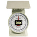 Kilotech KAM Series mechanical dial portioning scale, cream body with square stainless platform, front view