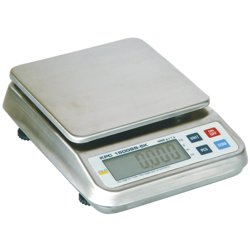 Kilotech KPC 1500SS (K851295) portioning scale, stainless steel body and platform with LCD display and keypad