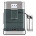 KitchenAid KES8557BK fully automatic espresso machine shown in a dark green finish with milk container