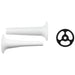 KitchenAid KSMSSA plastic sausage stuffer kit with two white stuffing tubes and black separator plate