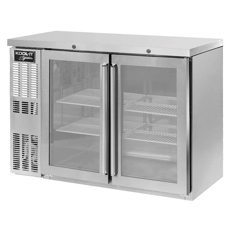 Kool-It KNB-48-2SG Stainless Steel 48" Double Door Back Bar Cooler-Phoenix Food Equipment