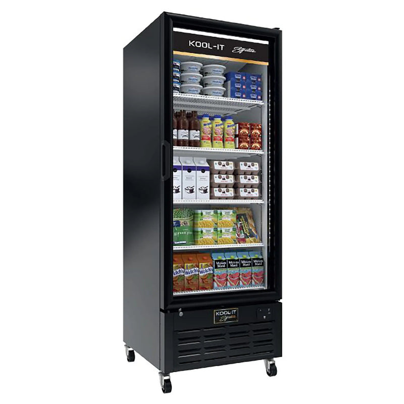 Kool-It LX-24RB Single Door 30" Wide Display Refrigerator - Black or Stainless Steel Finish-Phoenix Food Equipment