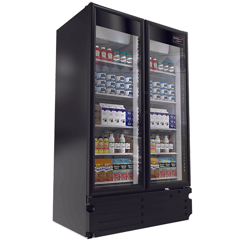 Kool-It LX-40R Series Double Door 47" Wide Display Refrigerator - Black or Stainless Steel Finish-Phoenix Food Equipment