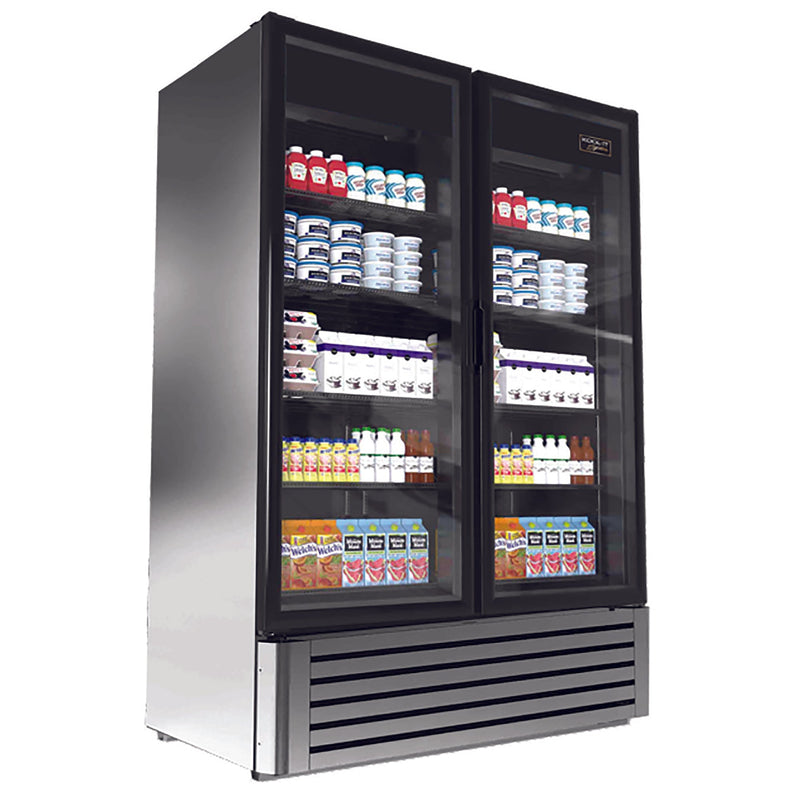 Kool-It LX-46F Series Double Door 54" Wide Display Freezer - Black or Stainless Steel Finish-Phoenix Food Equipment
