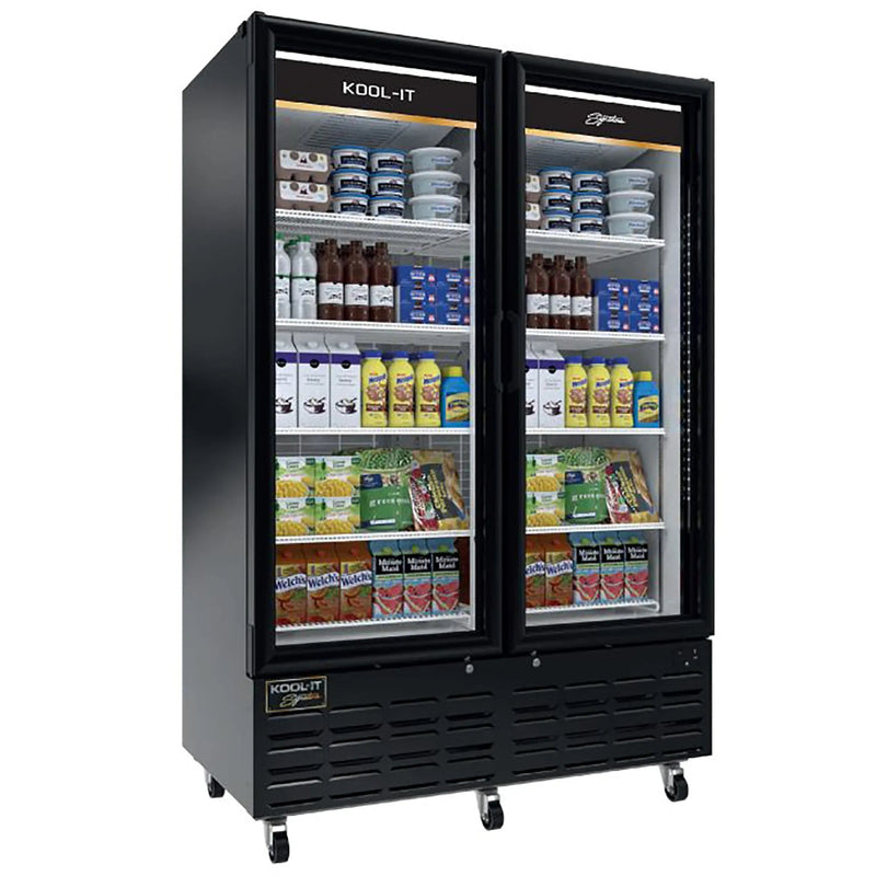 Kool-It LX-46F Series Double Door 54" Wide Display Freezer - Black or Stainless Steel Finish-Phoenix Food Equipment
