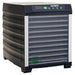 LEM 1730 Mighty Bite 10-tray food dehydrator with black housing, clear door and digital display, front angle