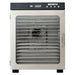 LEM 1732 BigBite 16-tray stainless steel dehydrator, straight-on front view through the glass door showing trays