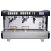 La Cimbali M26-TE-DT/2 two group tall cup espresso machine in black and stainless steel, front view