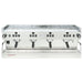La Marzocco CLASSIC-S-AV-4-GR four group espresso machine, front view of the stainless steel body with four group heads
