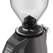 MACAP SUPRA 68 G Series coffee grinder, close-up of the grind adjustment collar under the clear bean hopper