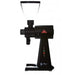 Mahlkonig EK43 coffee grinder in black with empty clear bean hopper and red logo, side profile view