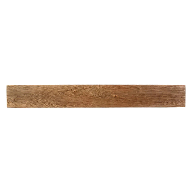 Mercer Culinary 18-inch wooden magnetic knife bar, front view of the natural wood strip for wall mounting