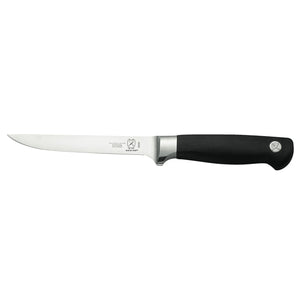 Mercer Culinary Genesis 6-inch boning knife with narrow stainless steel blade, full bolster and black non-slip handle
