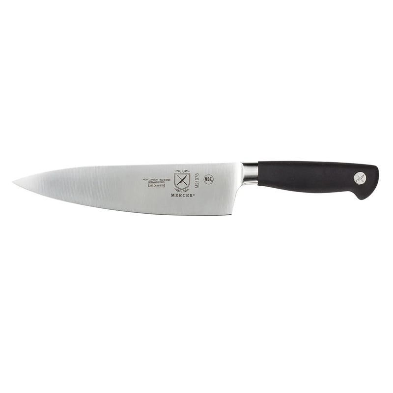 Mercer Culinary Genesis 8-inch chef's knife with short bolster, stainless steel blade and black non-slip handle