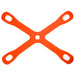 Mercer Culinary Board Buddy cutting board holder in orange, X-shaped silicone grip that keeps boards from sliding