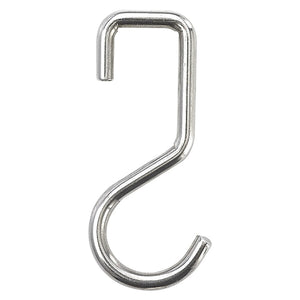 Mercer Culinary stainless steel S hook for magnetic bars, set of 6, shown as a single polished steel hook