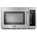 Midea 2134G1A commercial touchpad microwave with filter, 2100W, stainless steel with side keypad, front view
