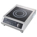 Midea MIC1800F commercial electric induction cooker, 120V 1800W, black glass top with stainless steel base and knob