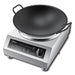 Midea MIC3400WK countertop induction wok range, 3400W, stainless steel base with black wok and control knob