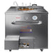 Morni T02 32-inch wide gas tandoori oven, stainless steel cabinet with gauge and skewers in the pot opening