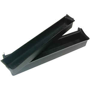 Moyer Diebel DF71 drip tray for DF rotary dishwasher, two black plastic tray sections shown side by side
