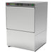 Moyer Diebel NEXUS N900 high-temp under counter dishwasher in stainless steel with top control panel, angled view