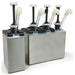 Nemco 10920 series topping pump kit, stainless steel housings with two and three pumps and white nozzles