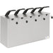Nemco 10961 stainless steel countertop condiment dispenser configuration with five black pump handles, angled view