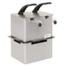 Nemco 10966 drop-in condiment dispenser configuration with two black pump handles, stainless steel, angled view