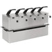 Nemco 10966 drop-in condiment dispenser configuration with five black pump handles, stainless steel, angled view