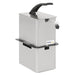 Nemco 10966 single drop-in condiment dispenser, stainless steel with one black pump handle, angled front view