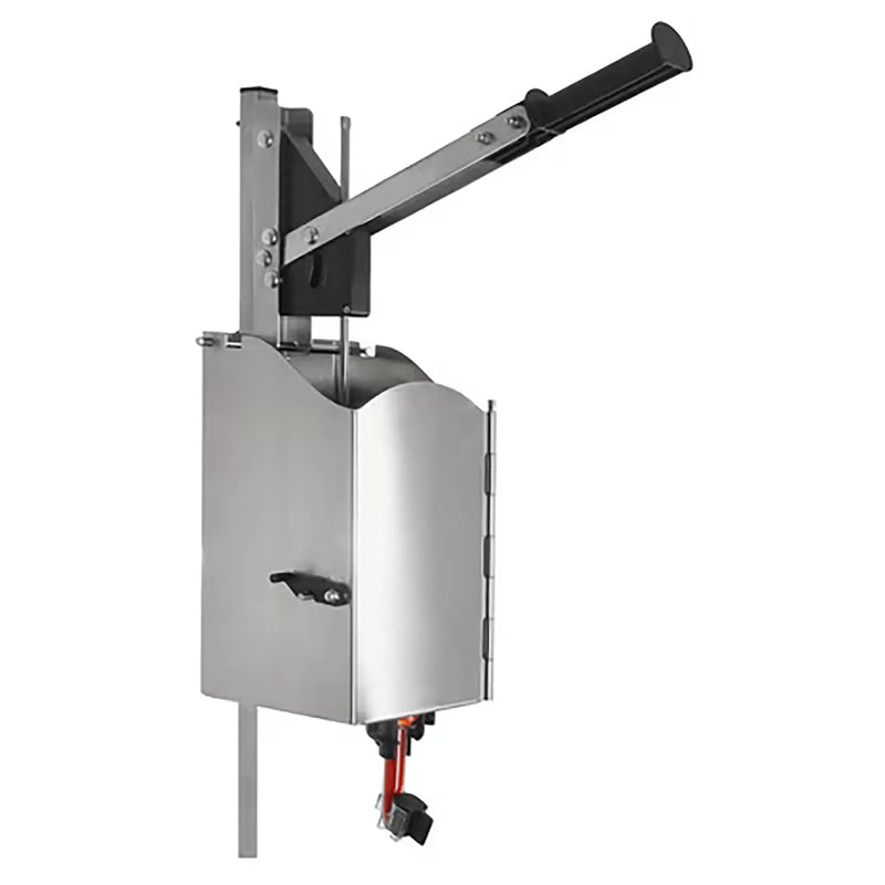 Nemco 10975 high volume dispenser and bottle filler, wall mounted stainless steel with long lever handle, side view