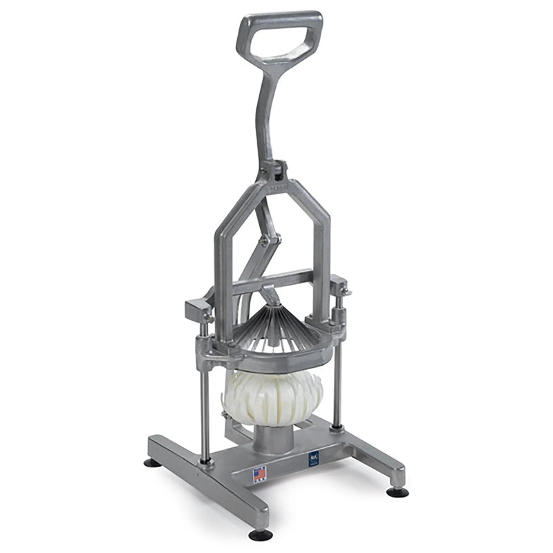 Nemco 55700 Easy Flowering Onion Cutter, aluminum frame with top handle and cone shaped blade, front view