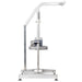 Nemco 55775 series Pineapple Corer/Peeler, aluminum frame with raised lever handle and empty base, side view