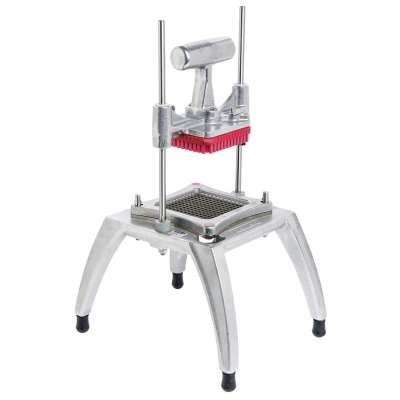 Nemco 57500 series Easy Chopper 3 vegetable chopper, aluminum frame with red blade assembly, front view