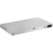 Nemco 6301 series countertop heated shelf, long narrow stainless steel size with side dial control, angled view